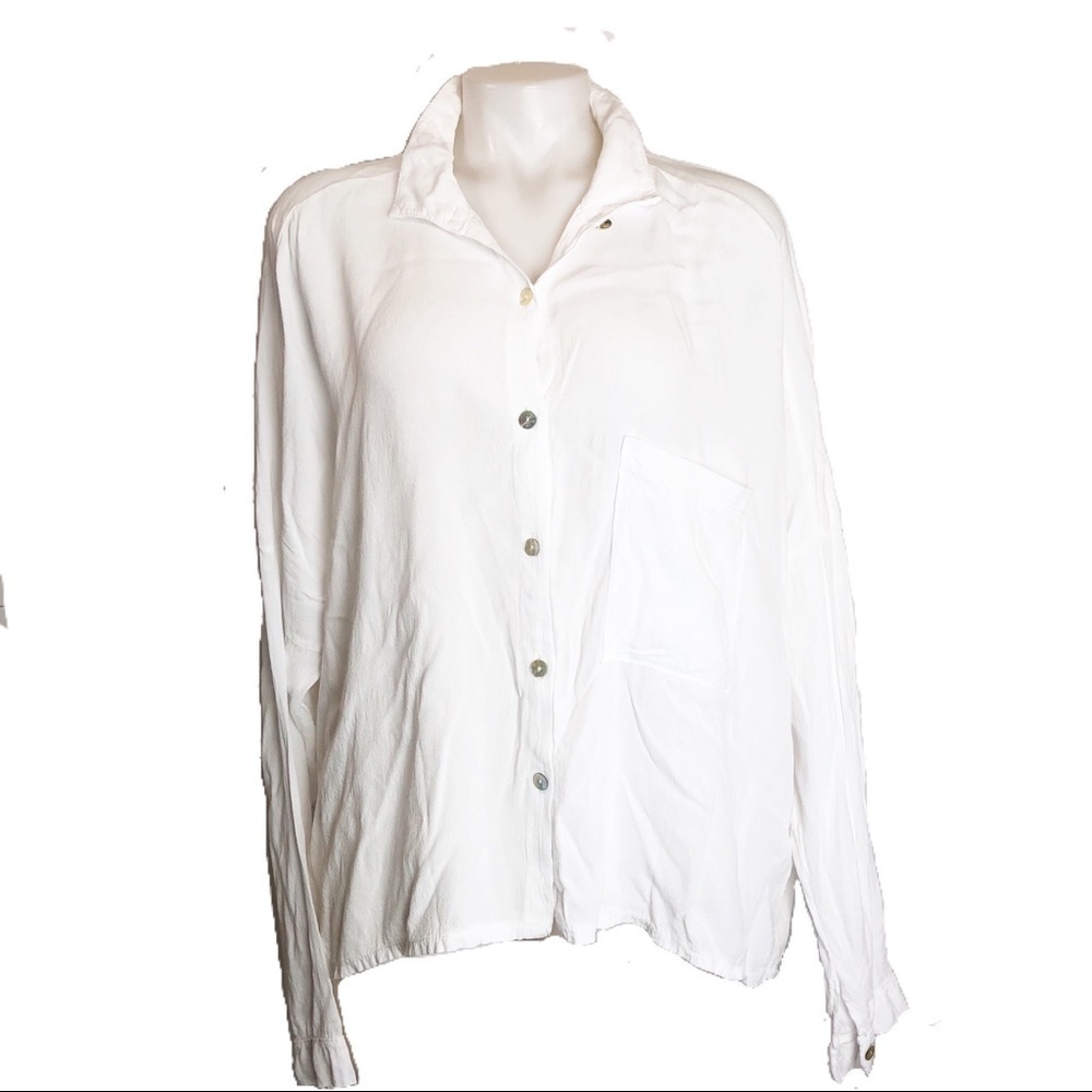 Nina Kendosa Paris Crepe Boxy Natural Button down